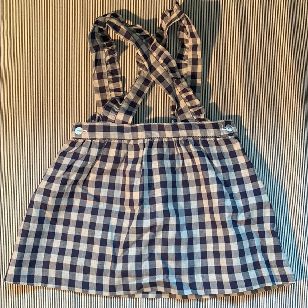 La Coqueta blue and white check pinafore. Size 3y